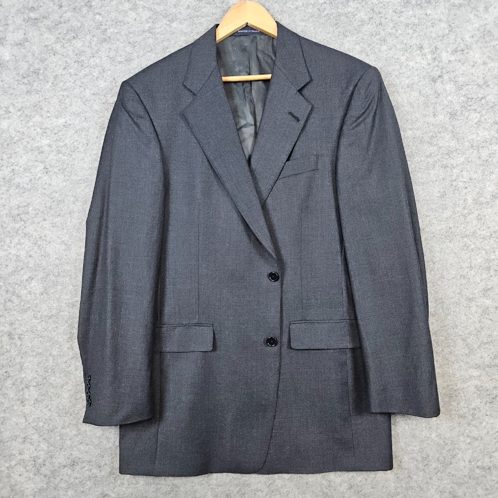 Daniel Cremieux Dillard's Dark Gray Blazer Size 41L Pure New Wool Uncut Preppy